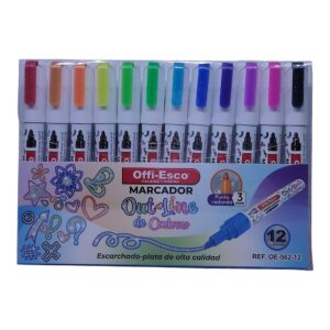 MARCADOR OFFI-ESCO X12 OUTLINE VERZAT