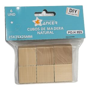 CUBOS MADER X6 NAT 25X25X25MM