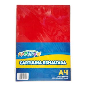 CARTULINA A4 ESMALT X10 APREN SURT