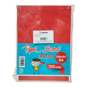 RESMA BOND L A4 ROJO 70GR