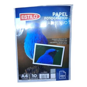 PAPEL FOTOGR A4 X10 ESTIL ADH 205GR