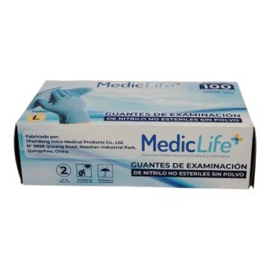 GUANTE EXAM L AZUL MEDICLIFE CX100