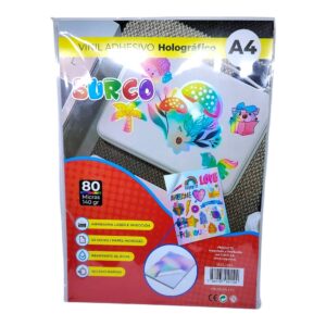 LAMINA VINYL A4 ADH X50 HOLOGRAF SURCO